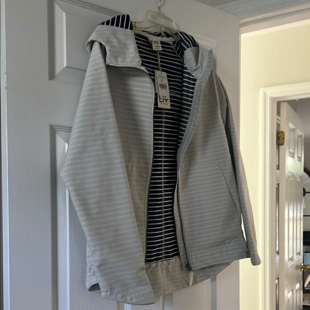 LIV Outdoor Women's Striped Gray All Weather Jacket - Picture 5 of 7